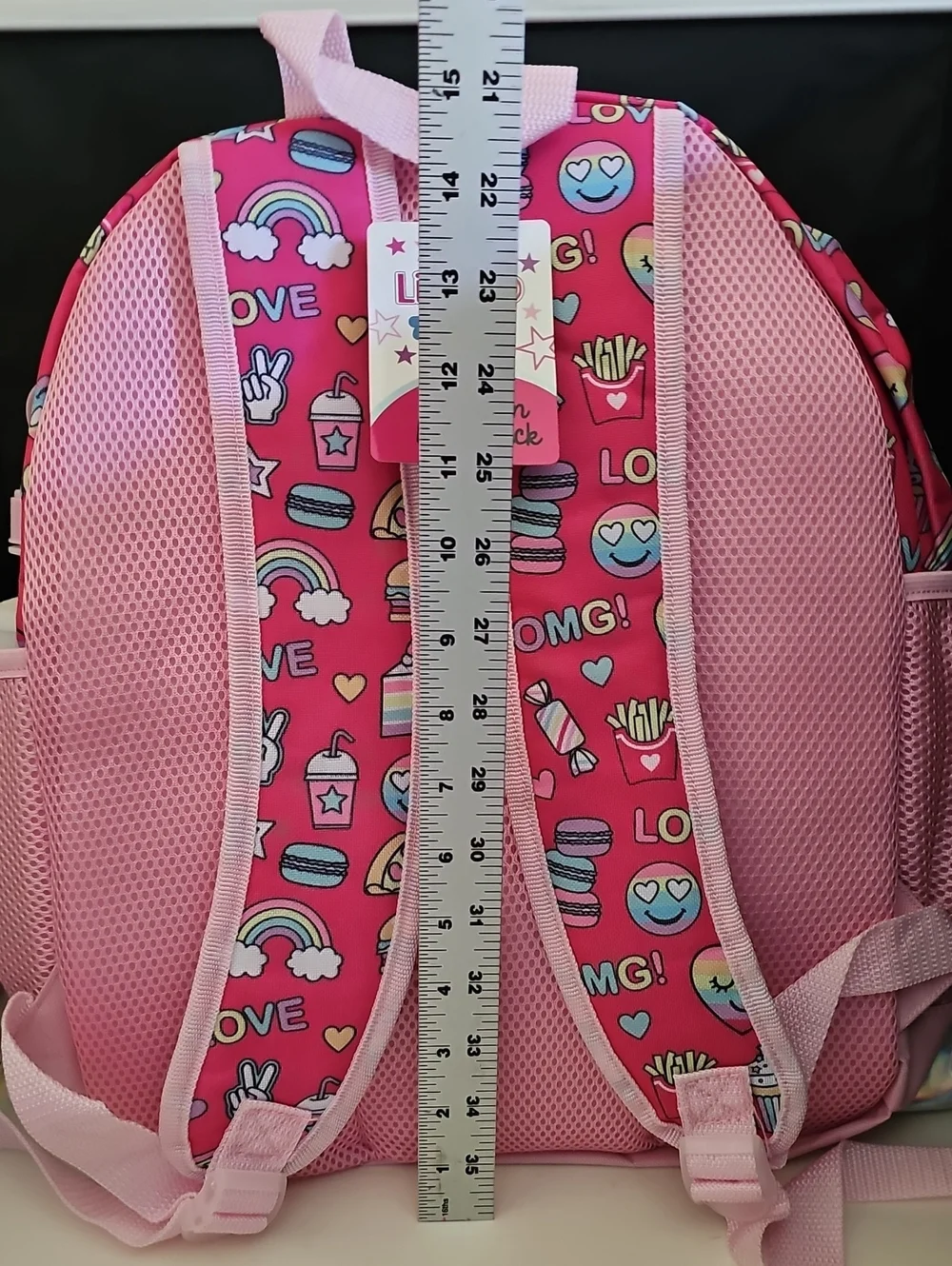 Limited Too Pink Rainbow Heart 5 Piece Backpack School Set NWT